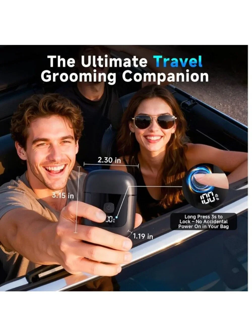 3D Magnetic Floating Electric Foil Shaver With LED Display USB-C Charging